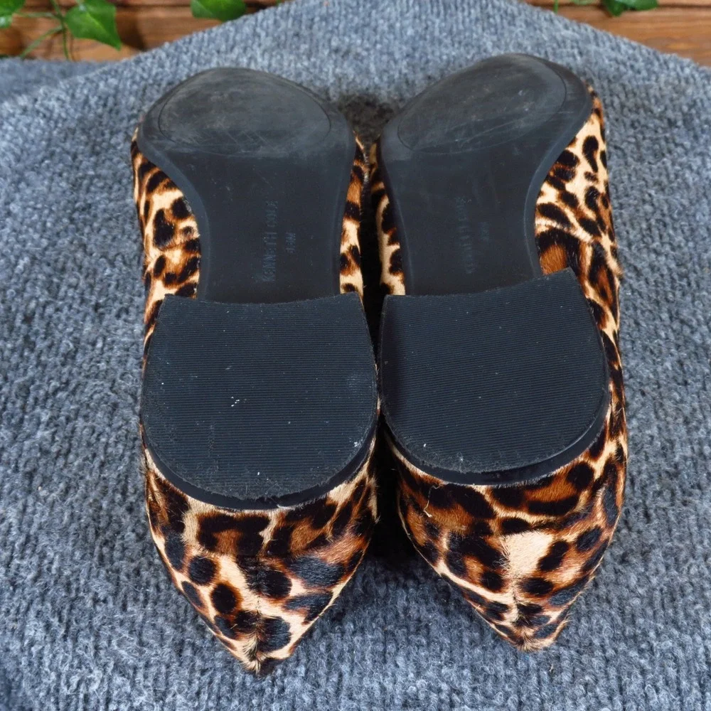 Kenneth Cole Riley Women Pump 8.5 Work Dress Leopard Calf Hair Point Block Heel